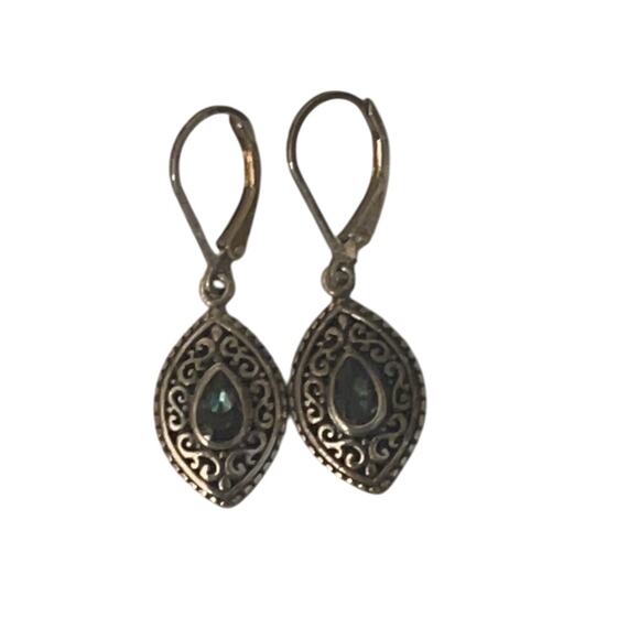 Annika Witt Sterling Silver Teardrop Crystal Drop Dangle Earrings - Picture 10 of 10